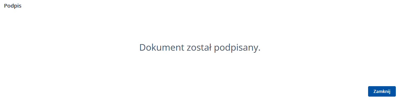 Potwierdzenie złożenia podpisu elektronicznego